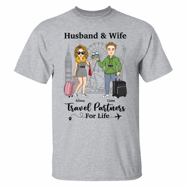 Travel Couple Travel Partners For Life - Couple Gift - Personalized Traveling Shirt - Image 3