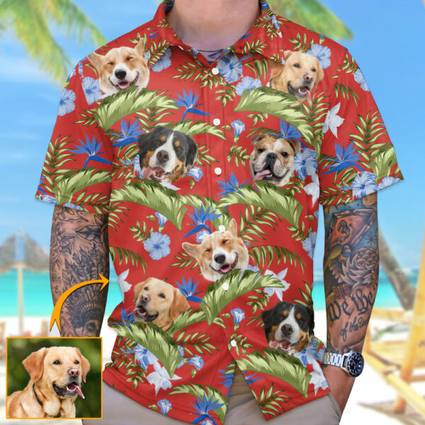 Tropical Hibiscus Orchid Palm Leaves Dog Personalized Hawaiian Shirt For Dog Lover Dog Mom Dog Dad H2511
