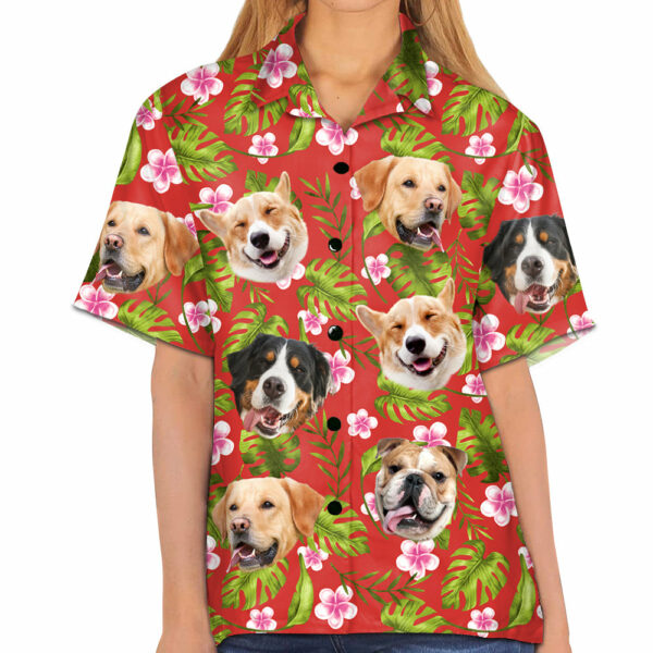 Tropical Vintage Monstera Palm Branches Tropical Flowers Custom Dog Photo Hawaiian Shirt For Dog Lovers H2511 - Image 5