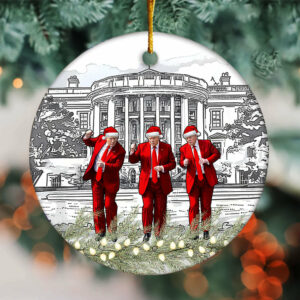 Trump Dancing In Front Of White House Ornament