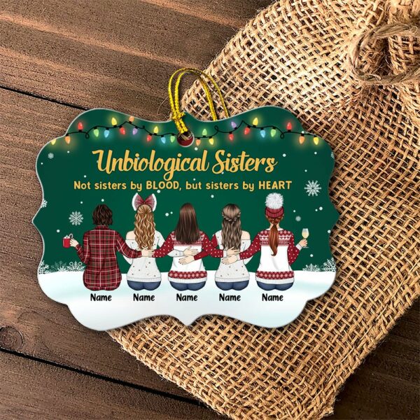 Unbiological Sisters Not Sisters By Blood Personalized Ornament Gift For Sister Brother - Image 2