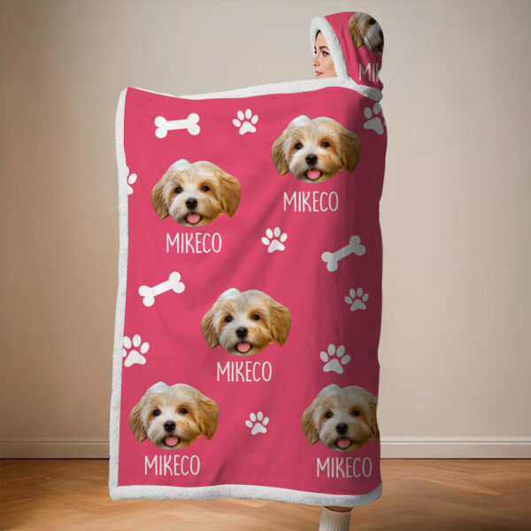 Upload Your Photo Wearable Blanket Hoodie For Dog, Cat Lovers - Dog & Cat Personalized Custom Wearable Blanket Hoodie - Christmas Gift For Pet Owners, Pet Lovers - Image 4