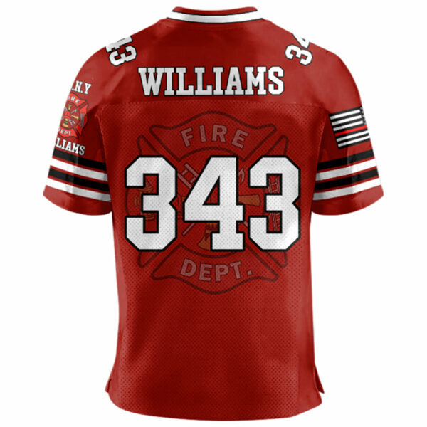 US Firefighter Football Jersey Custom Dept Name Number Firefighter Retirement Fireman Dad Grandpa H2511 - Image 3
