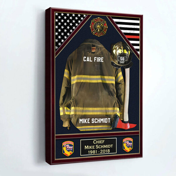 U.S. Firefighter Shadow Boxes Uniform Personalized Poster Canvas For Firefighter And Retired Firefighter K1702 - Image 3
