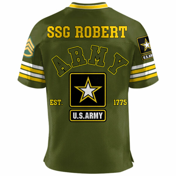 US Military Football Jersey Custom All Branches Rank Division Name For Military Retirement Veteran Dad Grandpa H2511 - Image 3