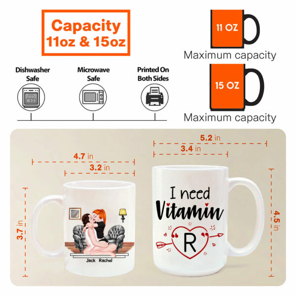 Valentine Couple - I need Vitamin "U" - Couple Mug, Couple Gifts, Valentine's Day Gifts, Valentine Mug - Personalized Mug - Image 7
