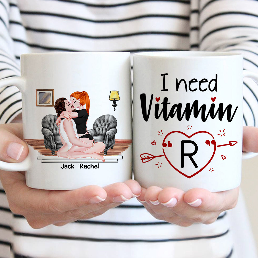 Valentine Couple - I need Vitamin "U" - Couple Mug, Couple Gifts, Valentine's Day Gifts, Valentine Mug - Personalized Mug