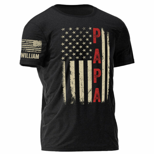 Vintage American Flag US Papa Father's Day Personalized Shirt For Dad Grandpa H2511 - Image 3