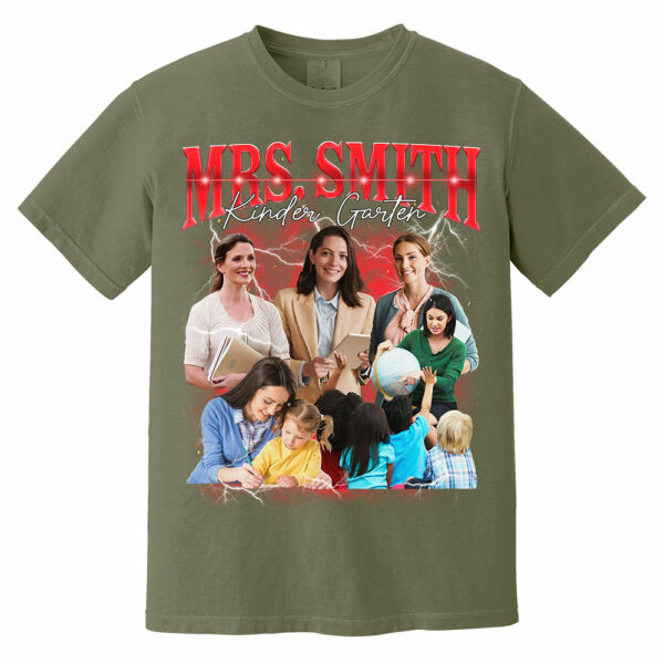 Vintage Bootleg Custom Photo Teacher Shirt - Personalized Teacher Bootleg Shirt - Image 4