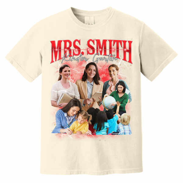 Vintage Bootleg Custom Photo Teacher Shirt - Personalized Teacher Bootleg Shirt - Image 3