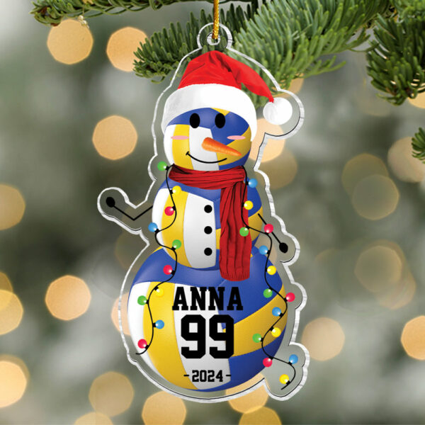 Volleyball Snowman - Gifts For Players, Team, Boys - Personalized Acrylic Ornament