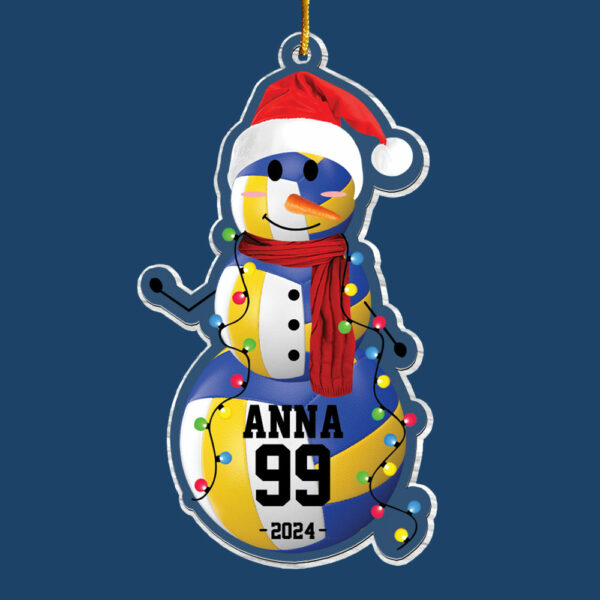 Volleyball Snowman - Gifts For Players, Team, Boys - Personalized Acrylic Ornament - Image 5