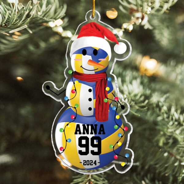 Volleyball Snowman - Gifts For Players, Team, Boys - Personalized Acrylic Ornament - Image 4