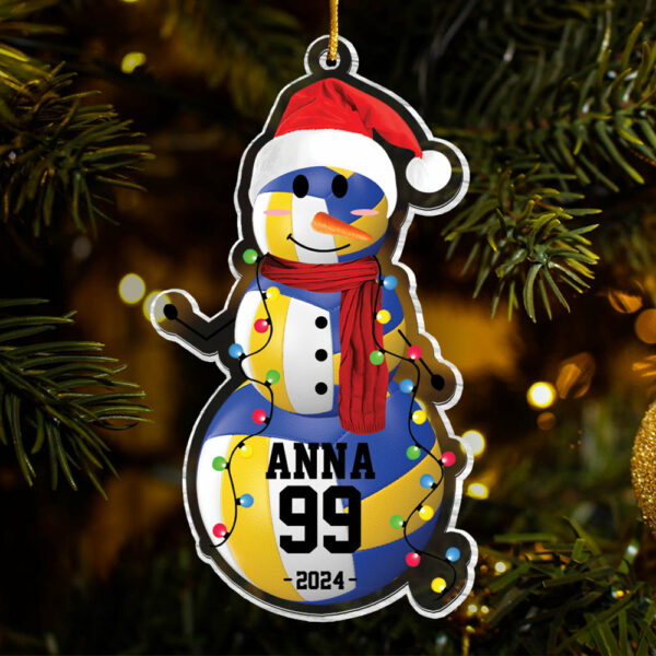 Volleyball Snowman - Gifts For Players, Team, Boys - Personalized Acrylic Ornament - Image 6