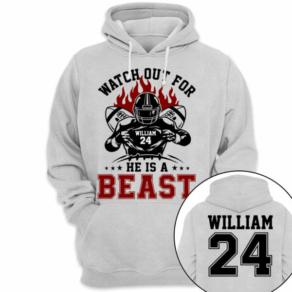 Watch Out For He's A Beast Personalized Football Shirt For Football Lovers - Image 12