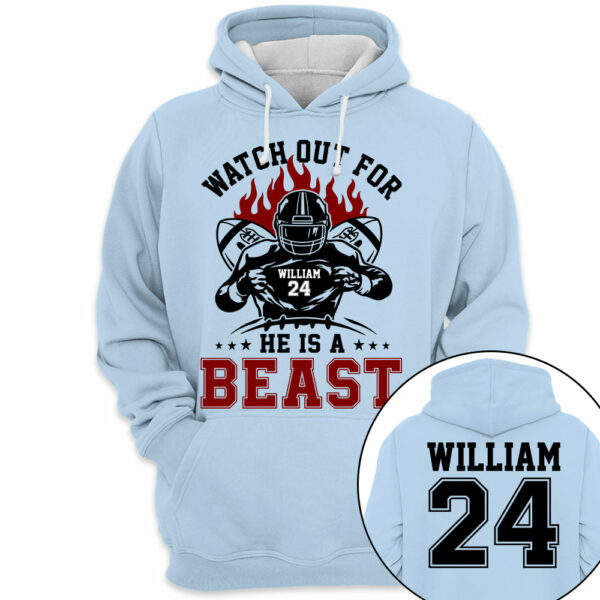 Watch Out For He's A Beast Personalized Football Shirt For Football Lovers - Image 13