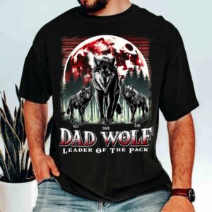 Wolf Dad Leader Of The Pack - Personalized Shirt For Dad