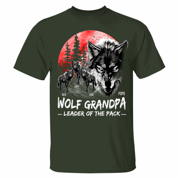 Wolf Grandpa Leader Of The Pack Personalized Shirt - Perfect Father's Day Gift for Dad - Image 4