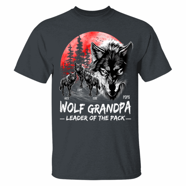 Wolf Grandpa Leader Of The Pack Personalized Shirt - Perfect Father's Day Gift for Dad - Image 3
