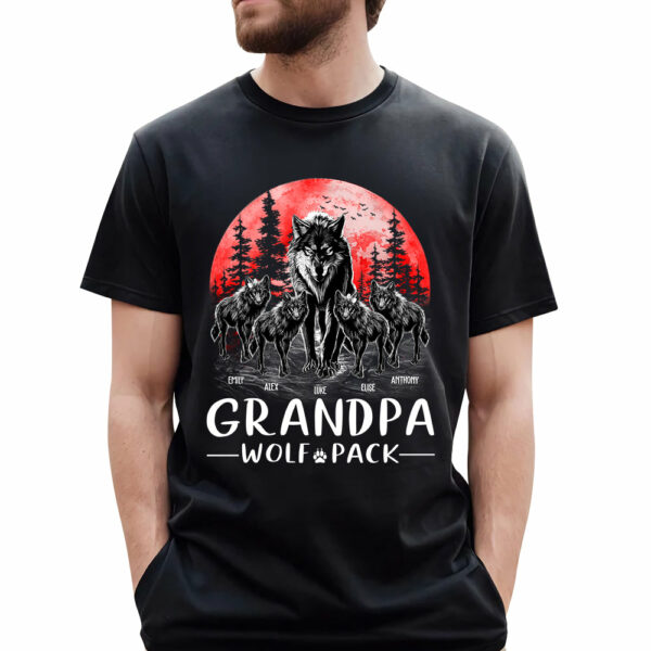 Wolf Pack Shirts, Wolf Family Matching Personalized Shirts, Mama Wolf, Papa Wolf, Family Wolf Pack - Image 2