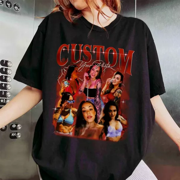 Women InterestPod Custom Your Own Bootleg Rap Tee Shirts Custom Your Text Vintage Shirt - Image 2