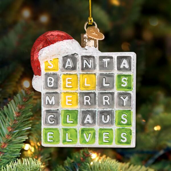 Wordle Ornament, Wordle 2D Christmas Gift, Funny Wordle Lover Gift 2024, Wordle Puzzle Board Ornament, Wordle Gift For Mom Dad - Image 4