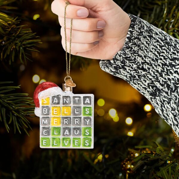 Wordle Ornament, Wordle 2D Christmas Gift, Funny Wordle Lover Gift 2024, Wordle Puzzle Board Ornament, Wordle Gift For Mom Dad - Image 5