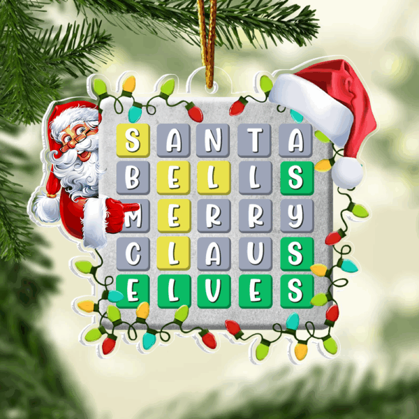 Wordle Ornament, Wordle 2D Christmas Gift, Funny Wordle Lover Gift 2024, Wordle Puzzle Board Ornament, Wordle Gift For Mom Dad Grandpa Grandma - Image 2