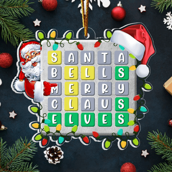 Wordle Ornament, Wordle 2D Christmas Gift, Funny Wordle Lover Gift 2024, Wordle Puzzle Board Ornament, Wordle Gift For Mom Dad Grandpa Grandma - Image 4