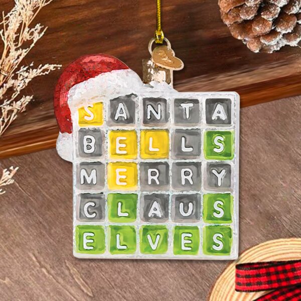 Wordle Ornament, Wordle 2D Christmas Gift, Funny Wordle Lover Gift 2024, Wordle Puzzle Board Ornament, Wordle Gift For Mom Dad - Image 3