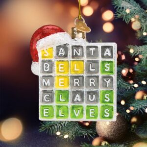 Wordle Ornament, Wordle 2D Christmas Gift, Funny Wordle Lover Gift 2024, Wordle Puzzle Board Ornament, Wordle Gift For Mom Dad