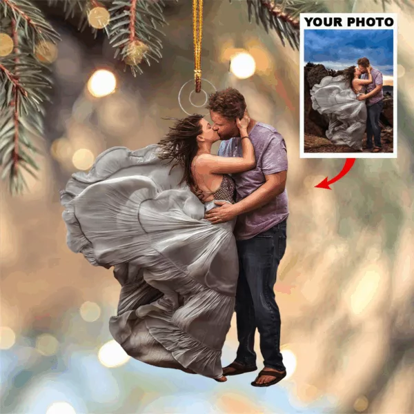 You And Me Couple Ornament - Personalized Photo Mica Ornament - Christmas Gift For Couple, Wife, Husband, Boyfriend, Girlfriend - Image 2