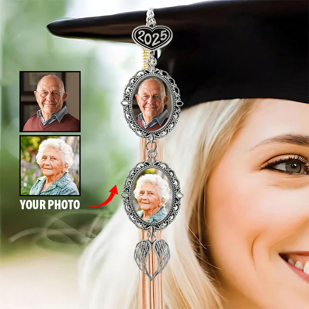 You Are Always In My Heart - Personalized Memorial Graduation Tassel Photo Charm