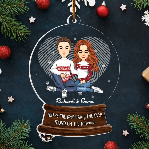 You Are The Best Thing I've Found On The Internet Acrylic Ornament For Couple - Image 3