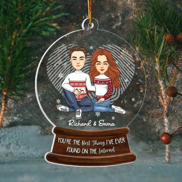 You Are The Best Thing I've Found On The Internet Acrylic Ornament For Couple - Image 2