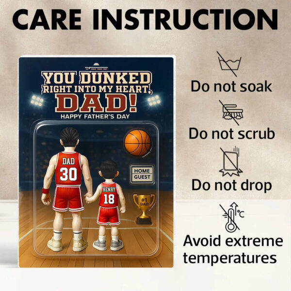 You Dunked Right Into My Heart Dad, Basketball Custom Figure Personalized Acrylic Block Plaque, Gift For Dad A2110 - Image 6