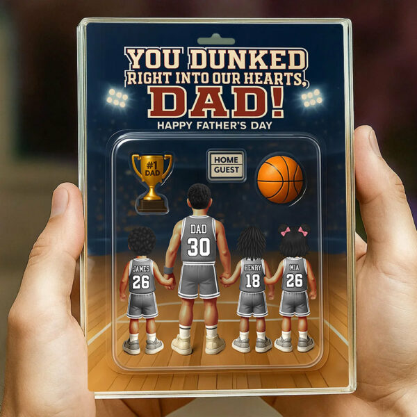 You Dunked Right Into My Heart Dad, Basketball Custom Figure Personalized Acrylic Block Plaque, Gift For Dad A2110 - Image 4