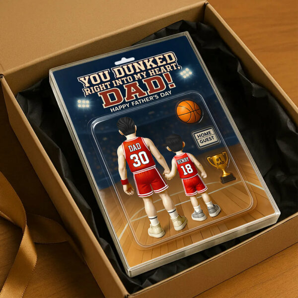 You Dunked Right Into My Heart Dad, Basketball Custom Figure Personalized Acrylic Block Plaque, Gift For Dad A2110 - Image 5