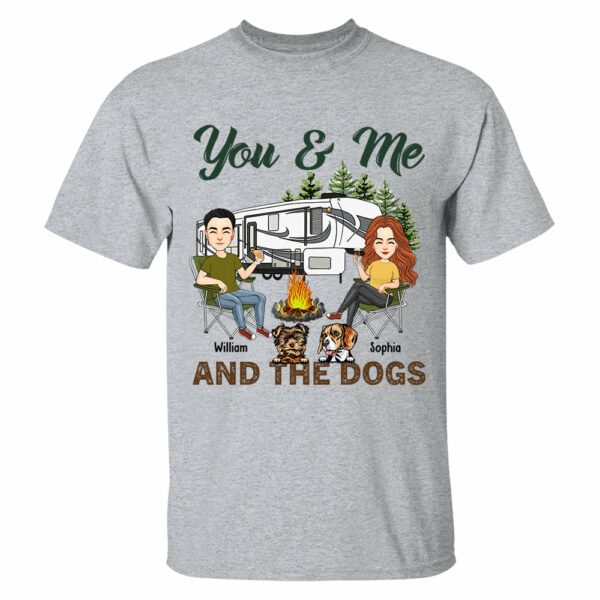 You & Me And The Dogs - Custom Camping Shirt For Couples, Family Gifts For Camping Lovers NA04 - Image 3