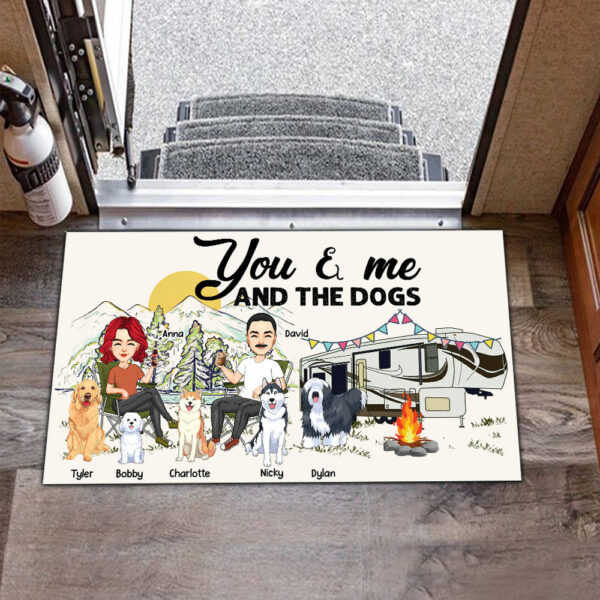 You & Me And The Dogs - Custom Doormat For Family, Camping Na04 - Image 7