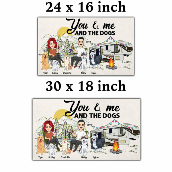 You & Me And The Dogs - Custom Doormat For Family, Camping Na04 - Image 8