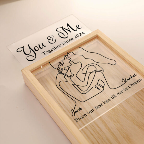 You & Me Together Since, From Our First Kiss Till Our Last Breath - Personalized Custom Frame Light Box Anniversary Gift for Couple - Image 6