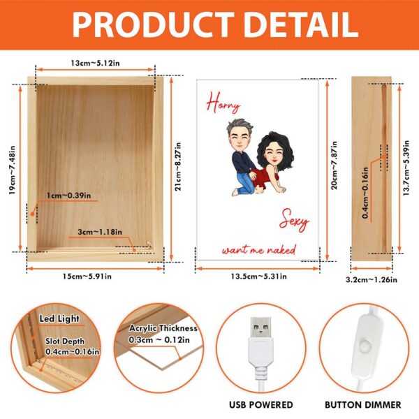 You're Always Sexy Light When You Want Me Naked - Couple Personalized Custom Frame Light Box - Gift For Husband Wife, Anniversary - Image 7